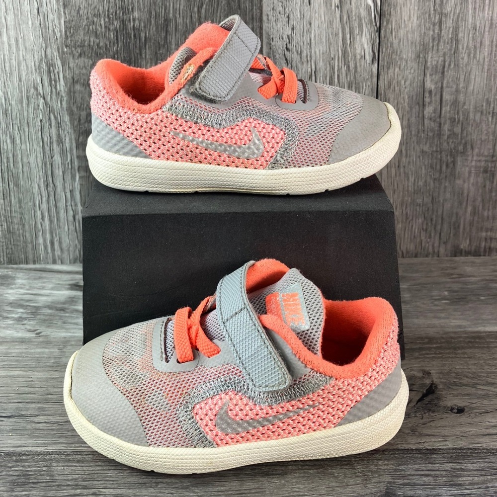 Nike Revolution 3 TD Toddler Shoes Wolf Grey Total Orange 819418-800 Size 6C